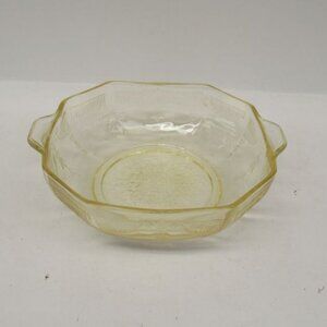 Hocking Depression Glass Topaz Yellow PRINCESS 5 1/2 In Tab Handled Cere…
